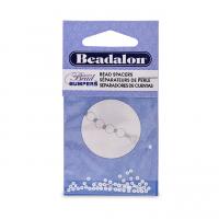 Бусина-разделитель силиконовая, 2х1мм, рондель Beadalon Bead Bumpers, белая, 50 шт.