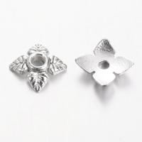 Шапочка для бусин (обниматель), 5.5х1.7мм, листики, базовый материал - цинковый сплав, стиль тибетское серебро, 5 грамм