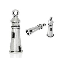 Подвеска, 25х8мм, маяк, базовый материал - цинковый сплав, стиль тибетское серебро, 10 шт.