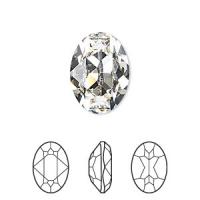 Ювелирный кристалл Swarovski, Овал (#4120), 8х6мм, кристально-прозрачный, с фольгой, 1 шт., УЦЕНКА