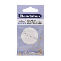 Бусина-разделитель силиконовая, 2х1мм, рондель Beadalon Bead Bumpers, золотисто-бежевая, 50 шт.