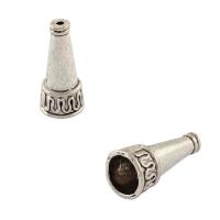 Конус, 21.5х10мм (внутренний размер 7.5мм), с витым узором, базовый материал - цинковый сплав, стиль тибетское серебро, 1 шт.