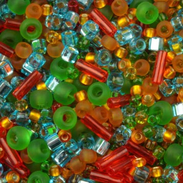 <p>Японский бисер TOHO Mix - микс бисера и стекляруса разных форм, цветов и размеров. Цвет оранжево-зелено-голубой (Haiku- Orange/Green/Blue Mix). Оттенок и состав набора может отличаться от фотографии. Цена за 10 грамм.</p>