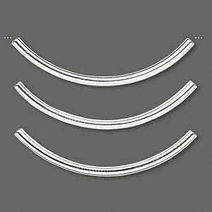 Бусина металлическая, 38х2мм, трубочка изогнутая, базовый материал - латунь, посеребренная, 5 шт. <p>Посеребренная бусина-трубочка из латуни. Гальваническое напыление (серебряное покрытие 925 пробы). Размер 38х2 мм. Диаметр отверстия около 1,3 мм. Оттенок может отличаться от фотографии. Цена за 5 шт.</p>