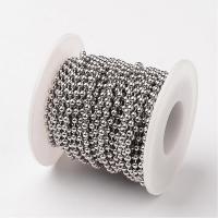 Цепочка отрезная (без замка), 3мм, с шариками, базовый материал - нержавеющая сталь, без покрытия, 1 метр