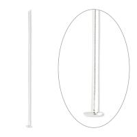 Пины со шляпкой, 50х0.511мм, базовый материал - латунь, посеребренные, 40 шт.