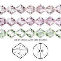 Бусина Swarovski, 8мм, Биконус (#5328), хамелеон Cantaloupe, 1 шт.