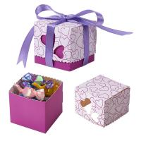 Подарочная коробочка, 5х5х5см, Сердечки, в сиреневых тонах, 5 шт. Подарочная коробочка, 5х5х5см, Сердечки, в сиреневых тонах, 5 шт.