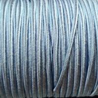 Сутаж, 3х1мм, вискоза, цвет голубой, 5 метров, УЦЕНКА