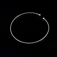 Основа для браслета, 58мм, Корея, кафф с шариками, базовый материал - сталь, родий, 1 шт.