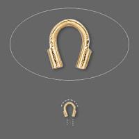 Концевики, 4.5х4мм (внутренний размер 0.55мм), Beadalon, защитные скобы, базовый материал - латунь, золотистого цвета, 10 пар