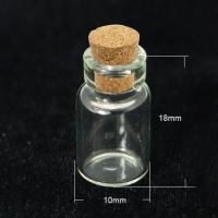 Бутылочка для декорирования, 18х10мм, базовый материал - стекло, стеклянная с пробкой, 1 шт.