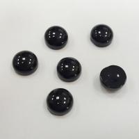 Кабошон каменный, 8мм, агат черный, 5 шт.