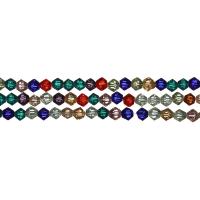 Бусины стеклянные, 4-5мм, граненые, биконусы, микс цветов, 72 шт., низка