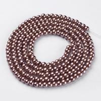 Бусина стеклянная, 4мм, жемчуг искусственный, коричневый, 200 шт., низка