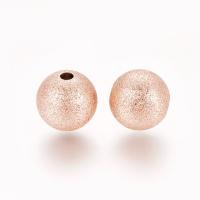 Бусина металлическая, 10мм, звездная пыль, базовый материал - нержавеющая сталь, под розовое золото, 2 шт.