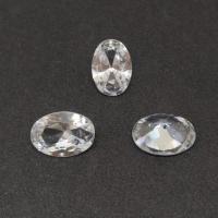 Ювелирный кристалл из фианита, 14х10мм, форма овал, кристально-прозрачный, 5 шт.