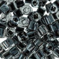 Бисер TOHO Cube, размер 3мм, цвет #344 (Окрашенный изнутри, хрусталь/черный), 10 грамм