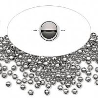 Бусина металлическая, 2.5мм, гладкая, базовый материал - латунь, стального цвета, 50 шт. Бусина металлическая, 2.5мм, гладкая, базовый материал - латунь, стального цвета, 50 шт.