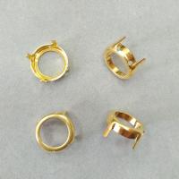 Оправа с цапами, 16мм, пришивная, форма круг, базовый материал - латунь, золотистого цвета, 1 шт.