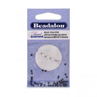 Бусина-разделитель силиконовая, 2х1мм, рондель Beadalon Bead Bumpers, черная, 50 шт.