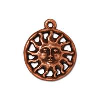Подвеска, 19.5х17мм, TierraCast, Солнце, базовый материал - оловянный сплав, медное с чернением, 1 шт.