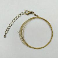 Набор для бус (колье, браслета), тросик с концевиками, карабином и удлинителем, базовый материал - сталь, цвет античное золото (светлая бронза), 1 метр + 7 см Набор для бус (колье, браслета), тросик с концевиками, карабином и удлинителем, базовый материал - сталь, цвет античное золото (светлая бронза), 1 метр + 7 см