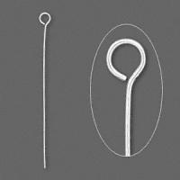 Пины с ушком, 38х0.511мм, базовый материал - латунь, посеребренные, 40 шт.