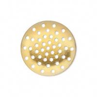 Перфорированный диск, 25мм, базовый материал - алюминий, позолоченный, 1 шт., УЦЕНКА