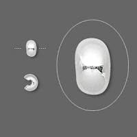 Кримпы, 4мм, покрывные, базовый материал - латунь, посеребренные, 10 шт.