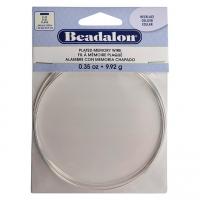 Проволока с памятью, 92х1.2х0.5мм, Beadalon, для колье, плоское сечение, посеребренная, 9.92 грамма (ок.6 витков)