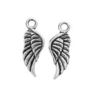 Подвеска, 21х8мм, крыло птицы, базовый материал - цинковый сплав, стиль тибетское серебро, 1 шт.