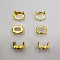 Оправа с цапами, 10х8мм, пришивная, форма овал, базовый материал - латунь, золотистого цвета, 20 шт.