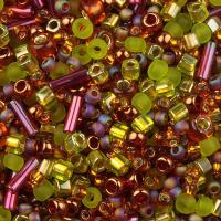 Бисер TOHO Mix, цвет #3227 (Малиново-зеленый), 10 грамм
