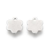 Подвеска, 9х8х0.7мм, цветочек, базовый материал - нержавеющая сталь, без покрытия, 1 шт.