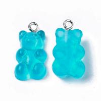 Подвеска акриловая, 21х11х6.5мм, желейный мишка, базовый материал - акрил, мята (цвет морской волны), 1 шт., УЦЕНКА
