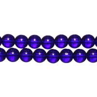 Бусины стеклянные, 10мм, темно-синие, 32 шт., низка