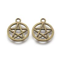 Подвеска, 20.5х17мм, пентаграмма двусторонняя, базовый материал - цинковый сплав, бронзовая, 1 шт.