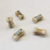Бусина фарфоровая, 17х9х8мм, косточка, 5 шт.
