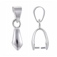 Держатель, 22х5мм, зажимной, с подвижной петелькой, базовый материал - латунь, серебристого цвета, 1 шт.