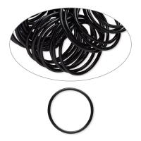 Колечко силиконовое, 25х1.5мм, черное, базовый материал - силикон, без покрытия, 5 шт.