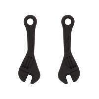 Подвеска, 24х7х3мм, разводной ключ, базовый материал - цинковый сплав, цвет матовый чёрный, 5 шт.