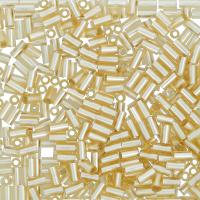 Бисер TOHO Bugle, размер 3мм, цвет #22F (Внутреннее серебрение, матовый, светлый топаз), 10 грамм
