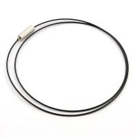 Основа для колье (чокер) с замком, 1мм, цвет черный, 45 см, 5 шт.