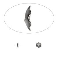 Шапочка для бусин (обниматель), 4х1мм, цветок, базовый материал - латунь, вороненая сталь, 50 шт.