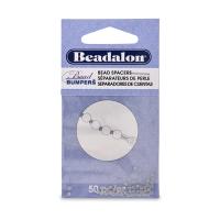 Бусина-разделитель силиконовая, 2х1мм, рондель Beadalon Bead Bumpers, серебристо-серая, 50 шт.