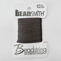 Нить нейлоновая Beadstring, толщина 2, черная, моток, 17 метров
