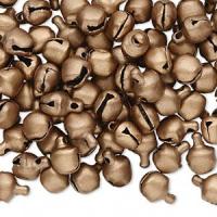 Подвеска, 8х6мм, бубенчик маленький, базовый материал - сталь, медного цвета, 20 шт.