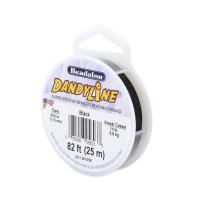 Нить синтетическая, Beadalon Dandyline, толщина 0.13мм, чёрная, катушка, 25 метров