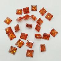 Ювелирный кристалл из фианита, 8х8мм, форма квадрат, темно-оранжевый, 5 шт.